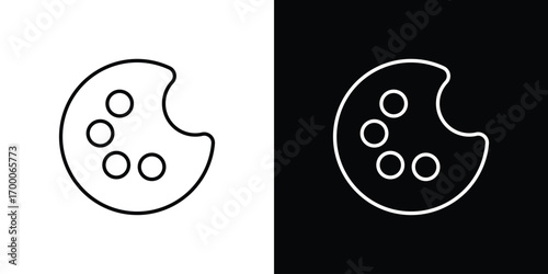Palette icon pictogram on White Background Editable Stroke.