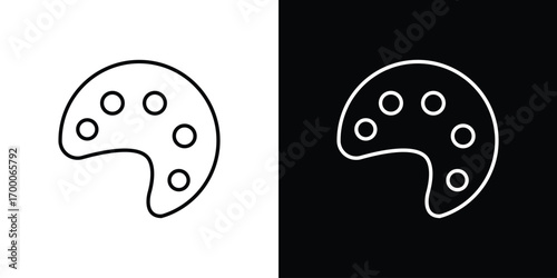 Palette icon pictogram on White Background Editable Stroke.