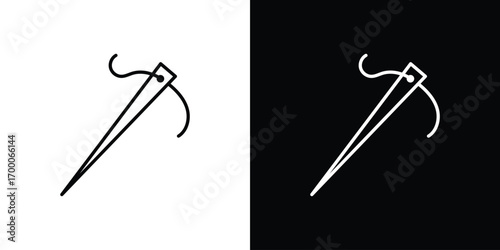 Needle icon pictogram on White Background Editable Stroke.