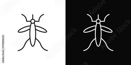 Mosquito icon pictogram on White Background Editable Stroke.