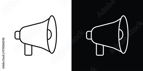 Megaphone icon pictogram on White Background Editable Stroke.