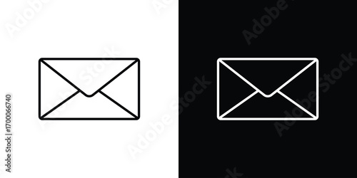 Mail icon pictogram on White Background Editable Stroke.