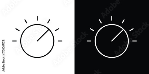 Knob icon pictogram on White Background Editable Stroke.