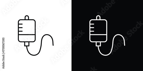 IV bag icon pictogram on White Background Editable Stroke.