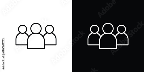 Group icon pictogram on White Background Editable Stroke.