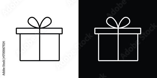 Gift icon pictogram on White Background Editable Stroke.