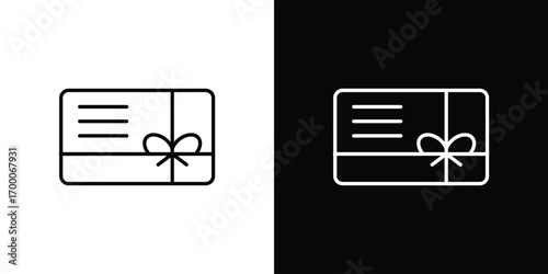 Gift card icon pictogram on White Background Editable Stroke.