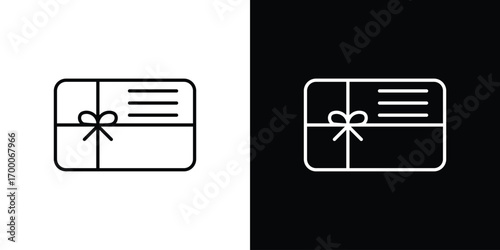 Gift card icon pictogram on White Background Editable Stroke.