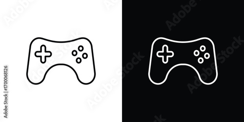 Gamepad icon pictogram on White Background Editable Stroke.