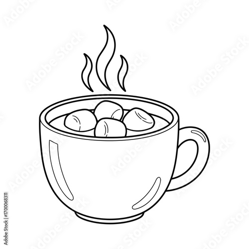 Cozy Hot Chocolate with Marshmallows A Warm Beverage Illustration