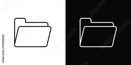 Folder icon pictogram on White Background Editable Stroke.