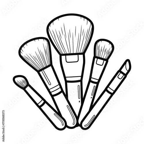Artistic Collection of Makeup Brushes for Creative Beauty Applications