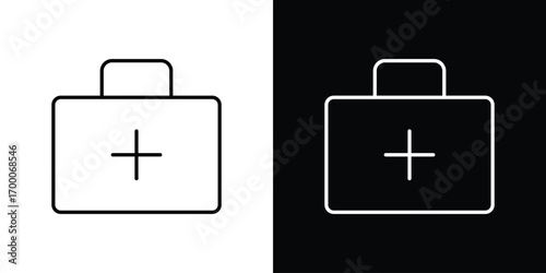 First aid icon pictogram on White Background Editable Stroke.
