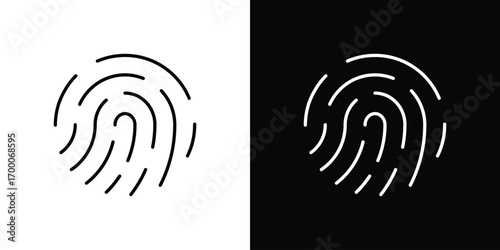 Fingerprint icon pictogram on White Background Editable Stroke.