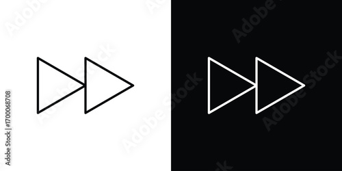 Fast forward icon pictogram on White Background Editable Stroke.
