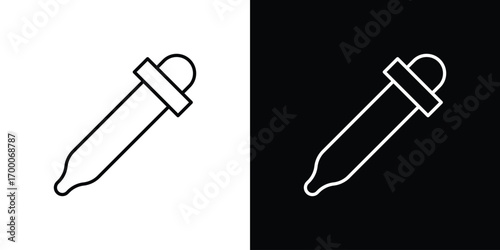 Eye dropper icon pictogram on White Background Editable Stroke.