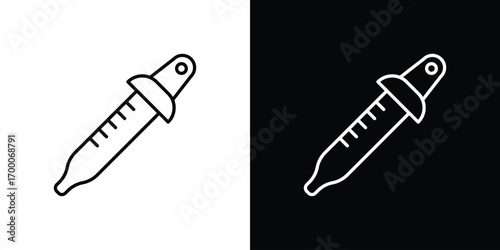 Eye dropper icon pictogram on White Background Editable Stroke.