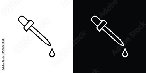 Eye dropper icon pictogram on White Background Editable Stroke.