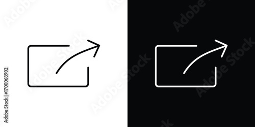Export icon pictogram on White Background Editable Stroke.