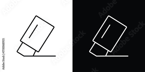 Eraser icon pictogram on White Background Editable Stroke.