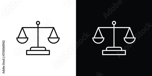 Equality icon pictogram on White Background Editable Stroke.