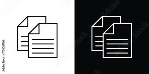Duplicate icon pictogram on White Background Editable Stroke.