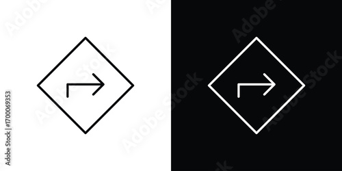 Directions icon pictogram on White Background Editable Stroke.