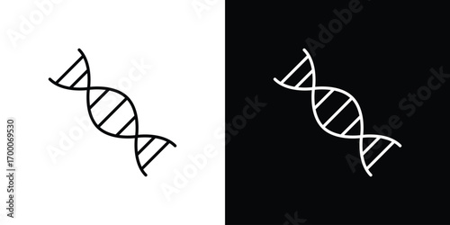 DNA icon pictogram on White Background Editable Stroke.