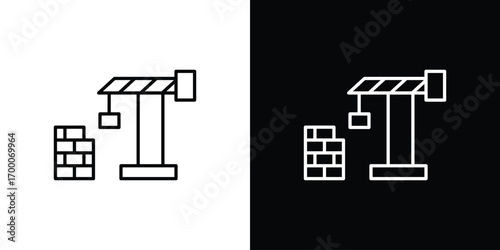 Construction icon pictogram on White Background Editable Stroke.