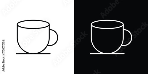 Coffee icon pictogram on White Background Editable Stroke.