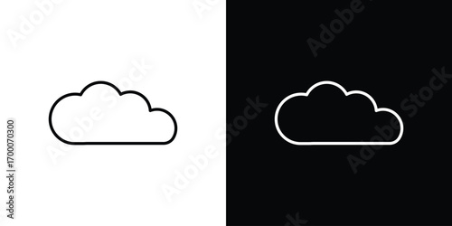 Cloud icon pictogram on White Background Editable Stroke.