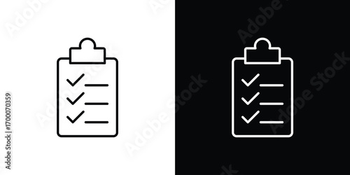 Clipboard icon pictogram on White Background Editable Stroke.