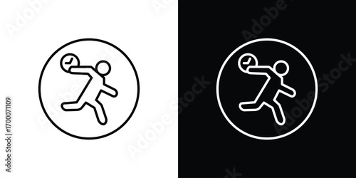 Busy icon pictogram on White Background Editable Stroke.