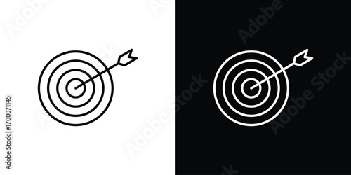 Bulls eye icon pictogram on White Background Editable Stroke.