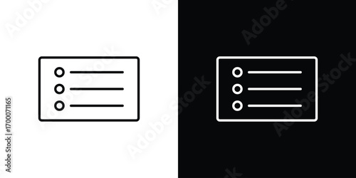 Bulleted list icon pictogram on White Background Editable Stroke.