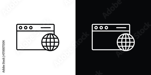 Browser icon pictogram on White Background Editable Stroke.