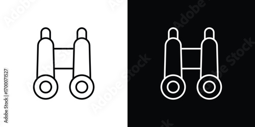 Binoculars icon pictogram on White Background Editable Stroke.