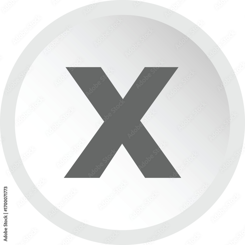 Obraz premium Prominent gray letter x symbol centered within a subtle octagonal shape design element illustration
