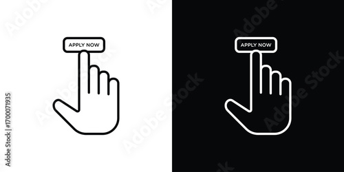 Apply icon pictogram on White Background Editable Stroke.