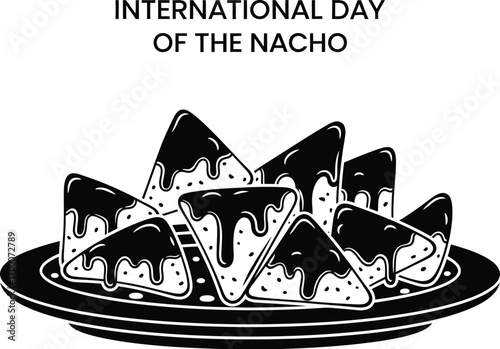 Illustration of a plate of nachos for the International Day of the Nacho