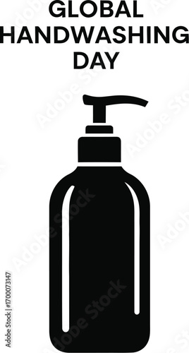 Global handwashing day concept with soap dispenser to promote event and hygiene
