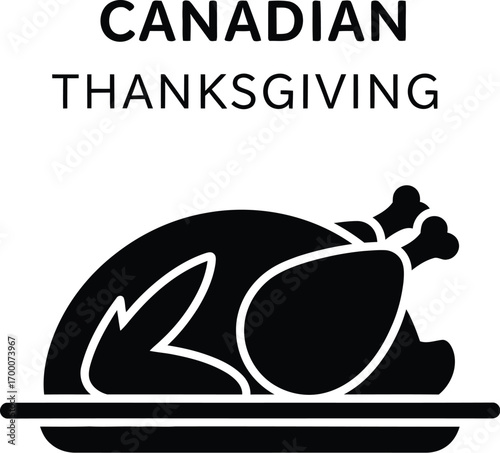 Roasted turkey platter for canadian thanksgiving
