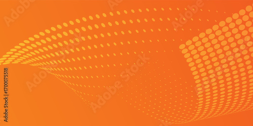 Vector abstract background with dynamic orange waves, lines and particles. Eps10