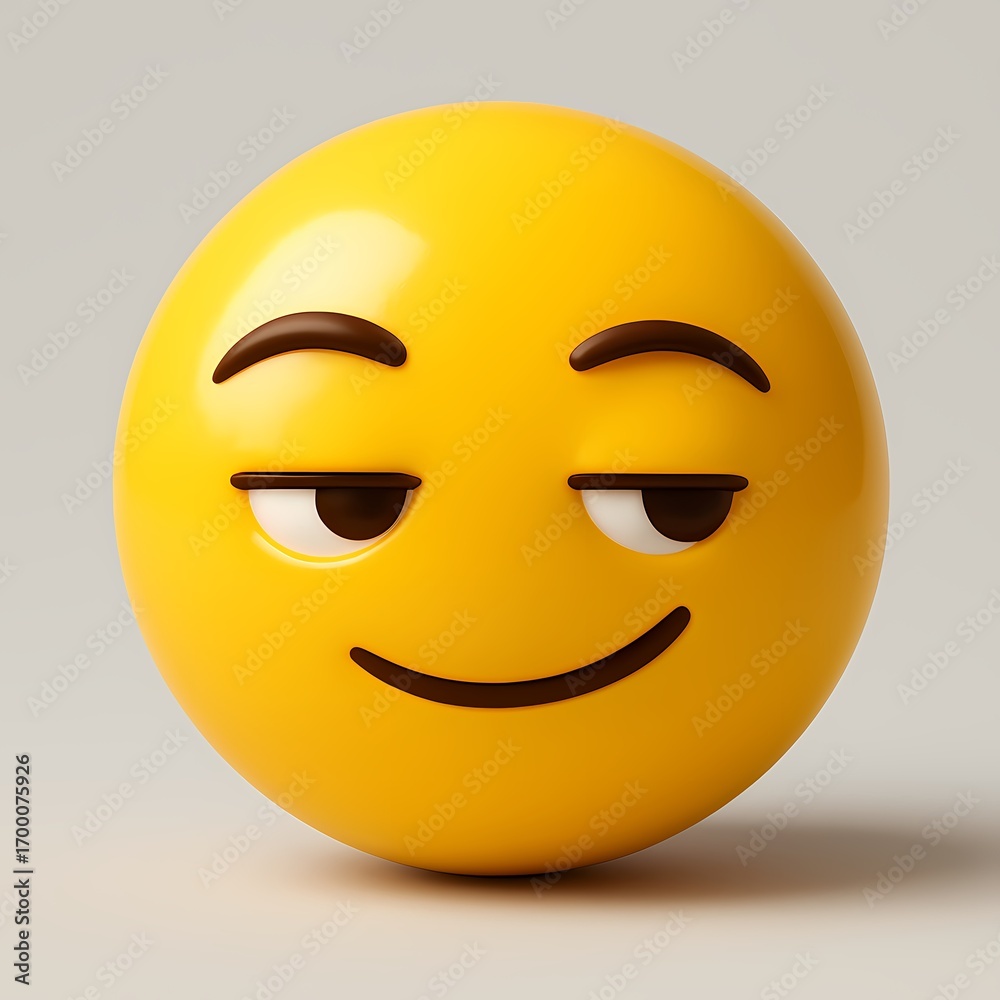 Fototapeta premium meme face 3d smug emoticon