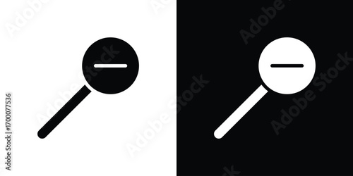 Zoom out icon silhouette vector illustration isolated flat style