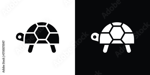 Tortoise icon silhouette vector illustration isolated flat style