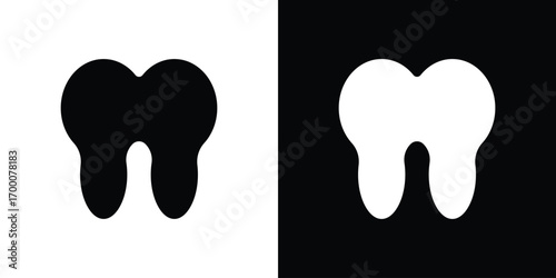 Tooth icon silhouette vector illustration isolated flat style