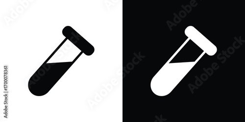 Test tube icon silhouette vector illustration isolated flat style