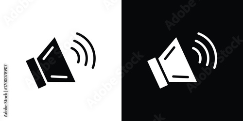Speaker icon silhouette vector illustration isolated flat style