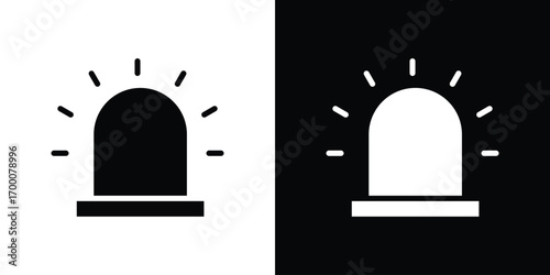 Siren icon silhouette vector illustration isolated flat style